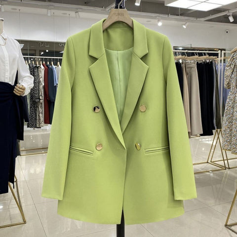 2023 Autumn and Winter Women's Jacket Elegant Casual Sports Women's Suit One-piece Top Green Jacket Formal Blazers