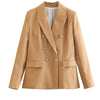 2023 Autumn women's temperament loose and slim double breasted casual and versatile suit jacket