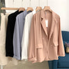 2023 Big Size Women Thin Double Breasted Blazer Formal Suits Slim Female Long Sleeve Solid Blazers Office Lady Jacket Coat 1854