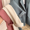 2023 Big Size Women Thin Double Breasted Blazer Formal Suits Slim Female Long Sleeve Solid Blazers Office Lady Jacket Coat 1854