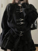 2023 Black Knitted Gothic Cardigan Women Cool Punk Loose Sweater 90s Grunge Jacket Casual All Match Harajuku Y2k Aesthetic Tops