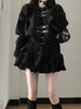 2023 Black Knitted Gothic Cardigan Women Cool Punk Loose Sweater 90s Grunge Jacket Casual All Match Harajuku Y2k Aesthetic Tops