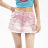 2023 Butterfly Pink Y2k Skirts Womens 2023 Jean Skirt High Waist Women's Skirt E Girl Kawaii Punk Summer Casual Skater Clothing