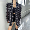 2023 Chiffon Loose Long Sleeve Printed Casual Ladies Blazer