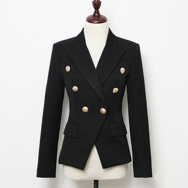 2023 Designer Small Suits Textured Fabric Selection Piqué Slim Double Breasted Lapel Long Sleeve Women's Blazer