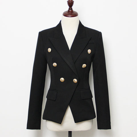 2023 Designer Small Suits Textured Fabric Selection Piqué Slim Double Breasted Lapel Long Sleeve Women's Blazer