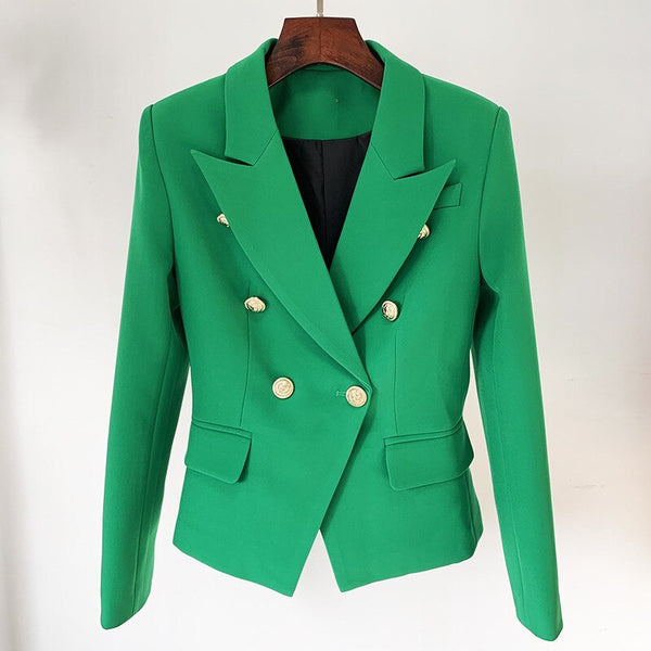 2023 Early Autumn European And American Stars Double Row Button Lion Metal Button Slim Women's Suit Small Coat