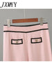 2023 Early Autumn Long-Sleeve Knit Suit Lace-Up Waist Mid-Length V-Neck Cardigan + Wide-Leg Pants Two-Piece Female