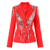 2023 Early Autumn European And American Design Sequins Beaded Heavy Industry Light  Women's Suit