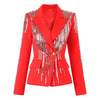 2023 Early Autumn European And American Design Sequins Beaded Heavy Industry Light  Women's Suit