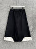 2023 Early Spring Lapel Black and White Stitching Short Suit Jacket Women Rolled Edge Seven-point Wide-leg Pants
