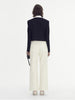 2023 Early Spring Lapel Black and White Stitching Short Suit Jacket Women Rolled Edge Seven-point Wide-leg Pants