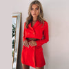 2023 European and American temperament self-cultivation navel small suit skirt two-piece skirt