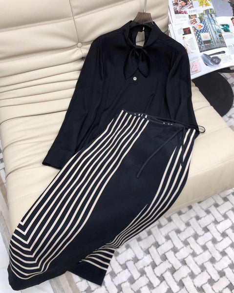 2023 Fall 100% Silk Casual Street Style Matching Skirt Set