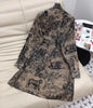 2023 Fall Collection Formal Elegant Style Printed 100% Cotton Mid Calf Skirt Suit