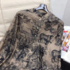 2023 Fall Collection Formal Elegant Style Printed 100% Cotton Mid Calf Skirt Suit
