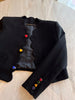 2023 Fall Elegant Sexy Classic Heart Buttons Single Breasted Black Short Blazer