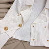 2023 Fall Long Sleeve Elegant Feminine Sexy Style Gold Buttons Slim Fit Skirt Suit