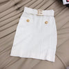 2023 Fall Long Sleeve Elegant Feminine Sexy Style Gold Buttons Slim Fit Skirt Suit