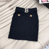 2023 Fall Long Sleeve Elegant Feminine Sexy Style Gold Buttons Slim Fit Skirt Suit