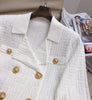 2023 Fall Long Sleeve Elegant Feminine Sexy Style Gold Buttons Slim Fit Skirt Suit