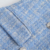 2023 Double Breasted Tweed Check Women Blazer Vintage Long Sleeve Pockets Female Outerwear Chic Jacket