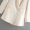 2023 Office Lady Wear Double Breasted Sequin Blazer Coat Vintage Long Sleeve Pockets Female Outerwear Chic Tops