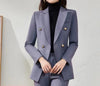 2023 Office Lady Wear Double Breasted Sequin Blazer Coat Vintage Long Sleeve Pockets Female Outerwear Chic Tops