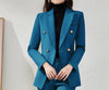 2023 Office Lady Wear Double Breasted Sequin Blazer Coat Vintage Long Sleeve Pockets Female Outerwear Chic Tops