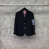 2023 TB THOM Brand Formal Blazer Women British Casual Suit Women's Jacket Spring Autumn Single Breasted Striped Coat