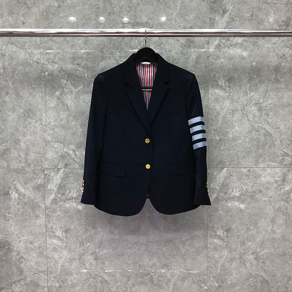 2023 TB THOM Brand Formal Blazer Women British Casual Suit Women's Jacket Spring Autumn Single Breasted Striped Coat