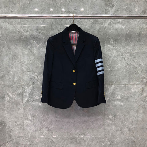 2023 TB THOM Brand Formal Blazer Women British Casual Suit Women's Jacket Spring Autumn Single Breasted Striped Coat