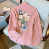 2023 Women's Autumn Jacket Niche Design Casual Blazer  Embroidered Flowers Coats Pink Double Breasted Chic Elegant Suit