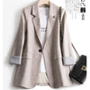2023 Women's Blazer Spring Autumn Casual Suit Jackets Korean Version Top Solid Single Button Lady Office Outerwear JH610