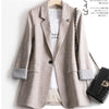 2023 Women's Blazer Spring Autumn Casual Suit Jackets Korean Version Top Solid Single Button Lady Office Outerwear JH610