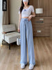 2023 Fashionable Green Pants Wide-Leg Summer Thin Section High-Waisted Drape Loose And Thin Casual Women's Straight-Leg Pants