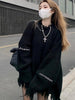 2023 Gothic Emo Black Sweater Women Punk Streetwear Grunge Oversize Pullover Jumper Female Winter Warm Hip Hop Harajuku Tops 90s