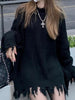 2023 Gothic Emo Black Sweater Women Punk Streetwear Grunge Oversize Pullover Jumper Female Winter Warm Hip Hop Harajuku Tops 90s