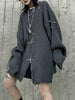 2023 Gothic Harajuku Knit Oversized Sweaters Women Pullovers Zipper Korean Streetwear Goth Punk Knitted Top Loose Gothic Jumpers