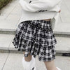 2023 Gothic Harajuku Punk Rivet Plaid Skirt Women Mall Goth Black Double-layer High-waisted Mini Skirts Dark Academia Grunge 90s
