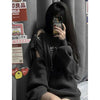 2023 Grunge Harajuku Solid Grey Knit Sweater Women Y2K Streetwear Hole Broken Jumper Loose Purple Sweaters Punk Gothic Clothes