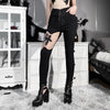 2023 Halloween Bandage Women Pencil Pants E-girl Grunge Cut Out High Waist Skinny Trousers Cross Accessory Patchwork Alt Clothes