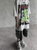 2023 Harajuku Baggy T Shirt Korean Graffiti Print Unisex Clothing Short Sleeve Summer Hip Hop Graphic Tshirts Grunge Tee Tops