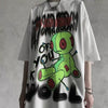 2023 Harajuku Baggy T Shirt Korean Graffiti Print Unisex Clothing Short Sleeve Summer Hip Hop Graphic Tshirts Grunge Tee Tops