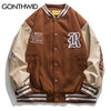 2023 Hip Hop Leather Varsity Bomber Jacket Streetwear Mens Embrodiery Letter College Jackets Coat 2023 Harajuku Patchwork Jacket