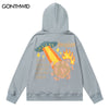 2023 Hooded Sweatshirt Streetwear Hip Hop Funny UFO Planet Letter Print Punk Gothic Hoodie Harajuku Casual Pullover Sweatshirt