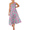 2023 Printed Maxi Dresses Bohemian Sexy One Shoulder Sundress Women Causal Halter Summer Beach Dress Asymmetric Long Dresses