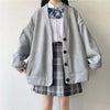 2023 Japanese Style Loose Cardigan Sweater Women's Spring Autumn Student Harajuku Button Coat Women's College Style Women's Wear