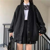 2023 Japanese Style Loose Cardigan Sweater Women's Spring Autumn Student Harajuku Button Coat Women's College Style Women's Wear