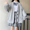 2023 Japanese Style Loose Cardigan Sweater Women's Spring Autumn Student Harajuku Button Coat Women's College Style Women's Wear